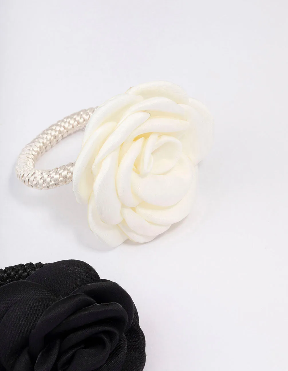 Black & Ivory Rosette Hair Tie Pack sold by lovisa product image thumbnail 3