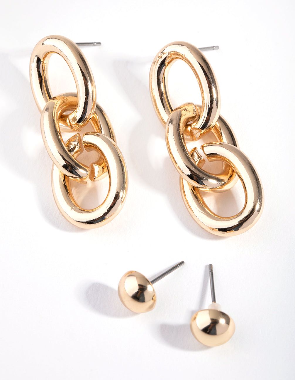 Gold Chain Link Earring Set sold by lovisa