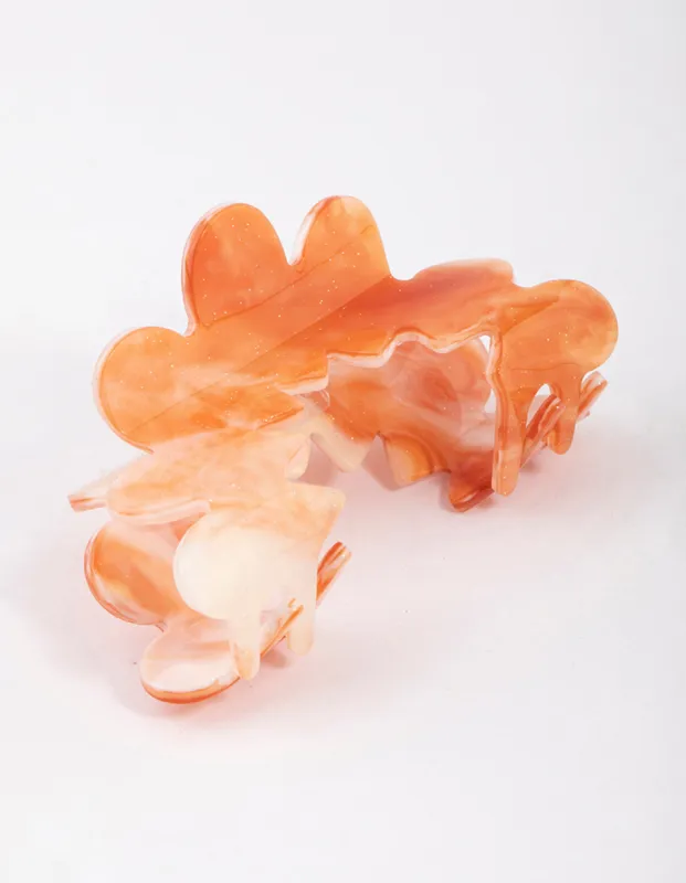 Acrylic Wavy Marble Claw Clip sold by lovisa
