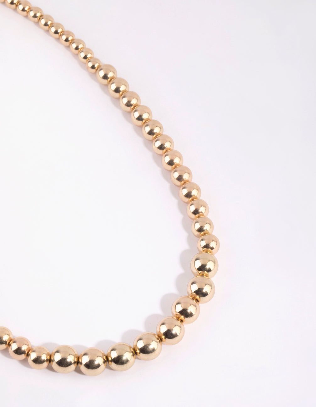 Gold Graduated Bead Short Necklace sold by lovisa