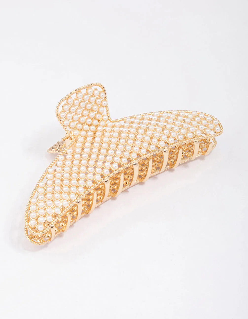 Gold Classic Pearl Hair Claw Clip sold by lovisa product image thumbnail 2