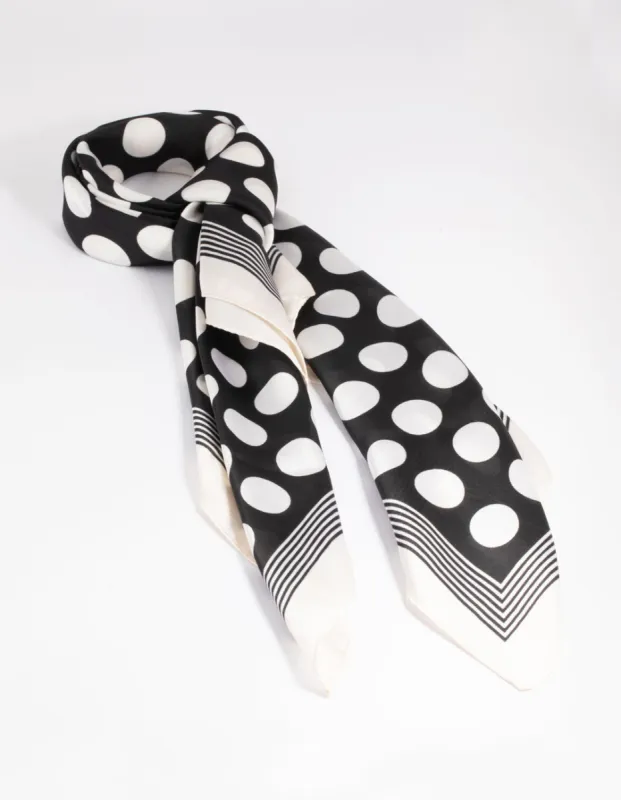 Black & White Polka Dot Bandana Hair Scarf sold by lovisa