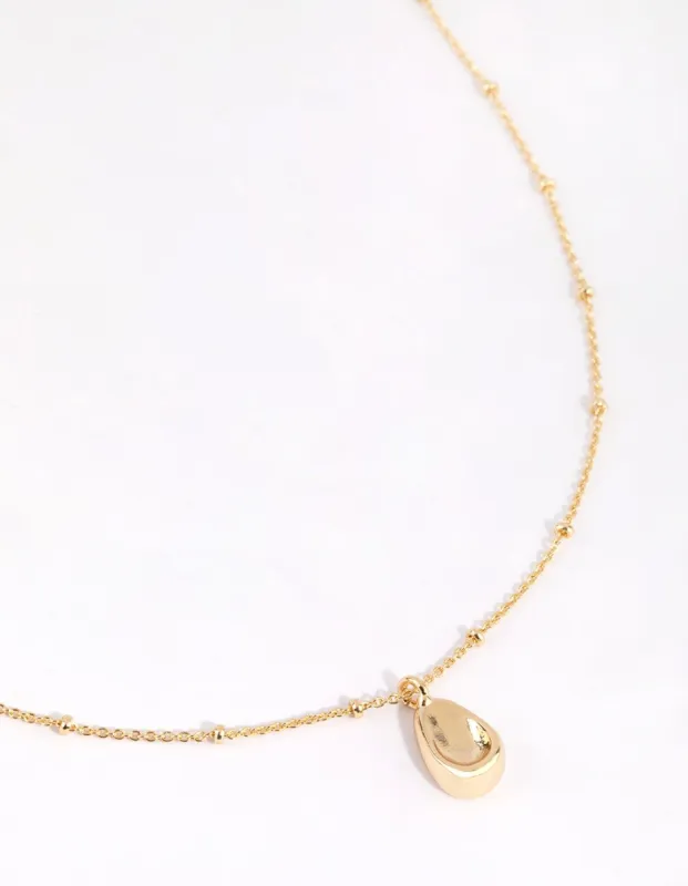 Gold Plated Dainty Oval Necklace sold by lovisa