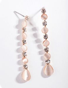 Rose Gold Bead Drop Earrings sold by lovisa