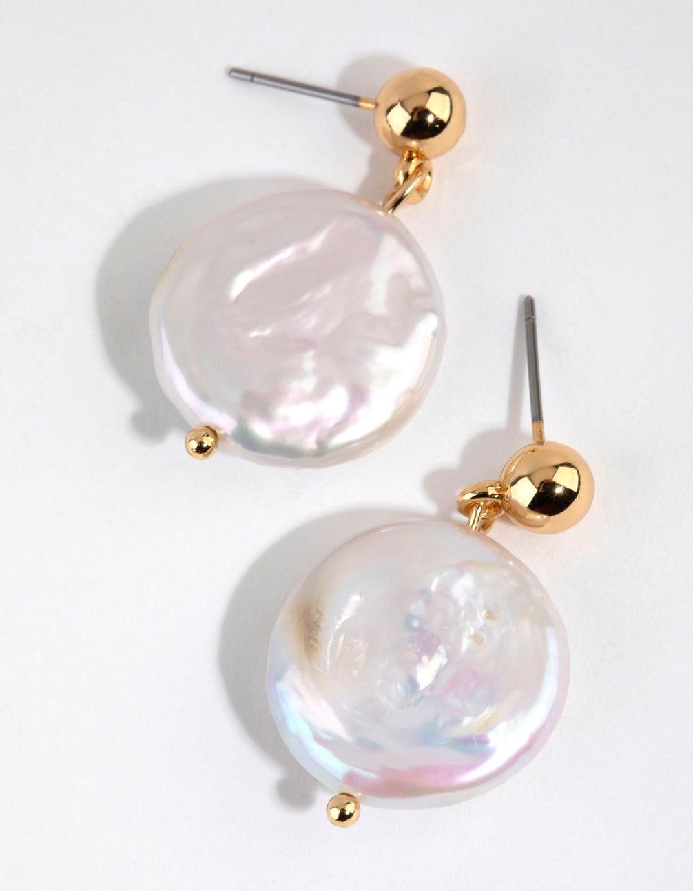 Gold Plated Freshwater Pearl Drop Earrings sold by lovisa