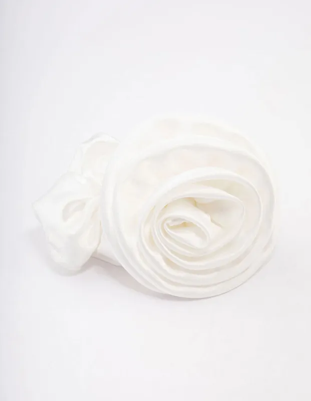 Cream Fabric Rosette Hair Scrunchie sold by lovisa