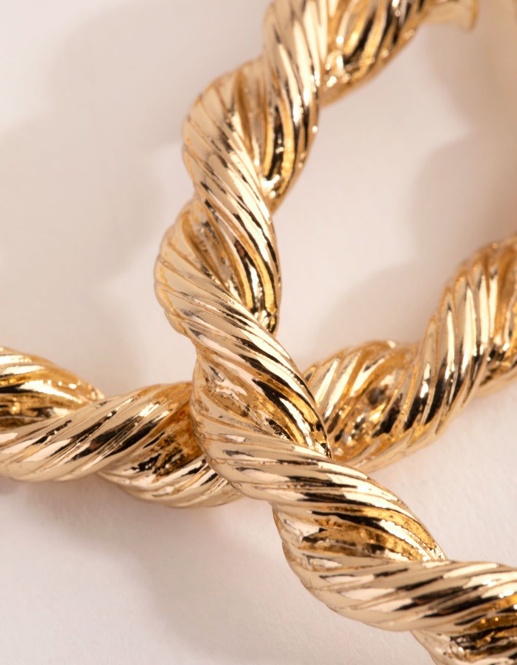 Gold Plated Large Twist Hoop Earrings sold by lovisa product image thumbnail 4