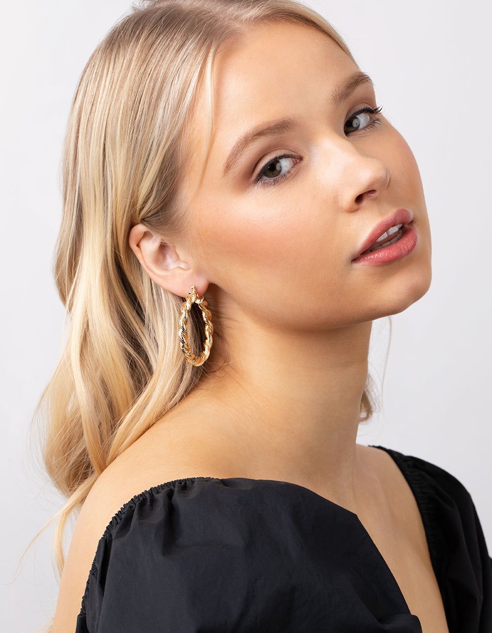 Gold Plated Large Twist Hoop Earrings sold by lovisa product image thumbnail 5