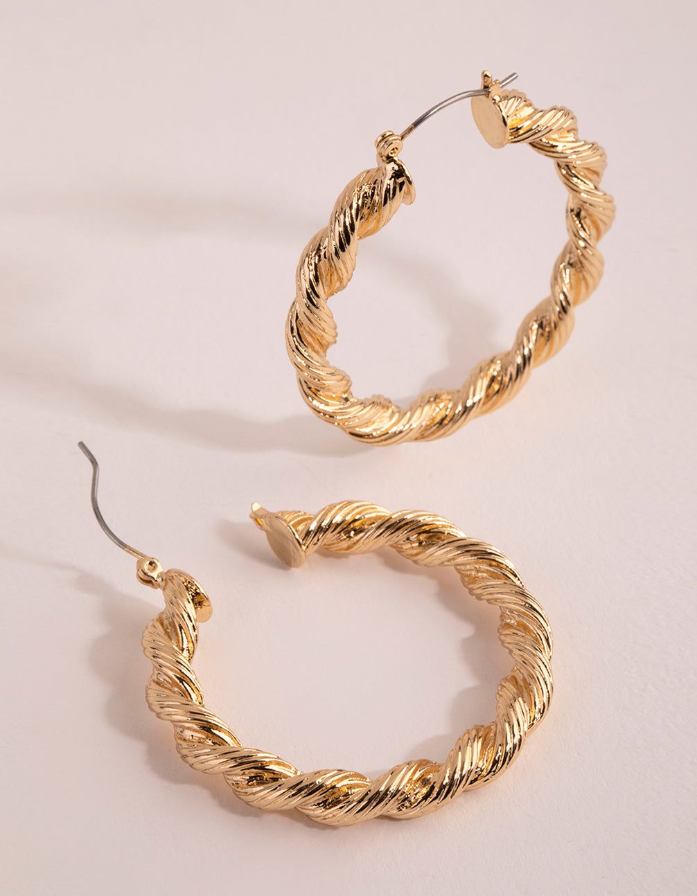 Gold Plated Large Twist Hoop Earrings sold by lovisa product image thumbnail 3