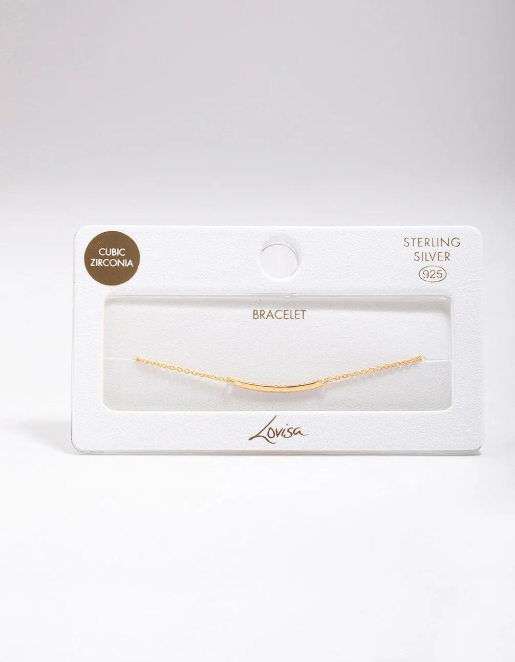 Gold Plated Sterling Silver Cubic Zirconia Fine Bar Chain Bracelet sold by lovisa product image thumbnail 3