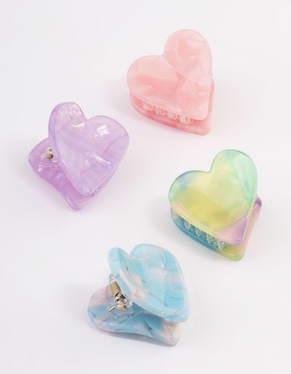 Acrylic Heart Multi Claw Clip Pack sold by lovisa