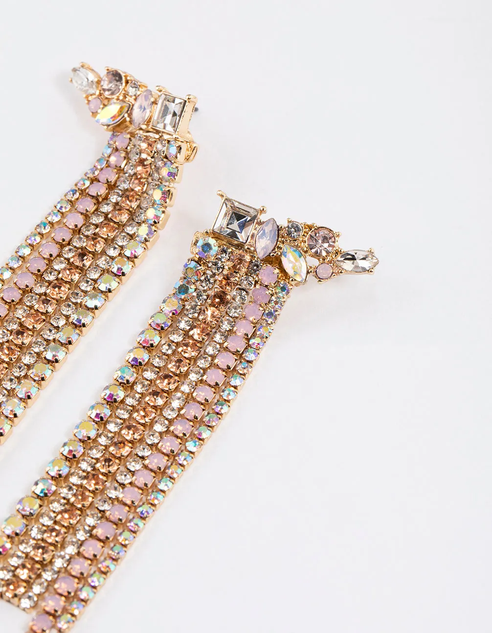 Gold Mixed Stone Cluster Drop Earrings sold by lovisa product image thumbnail 2