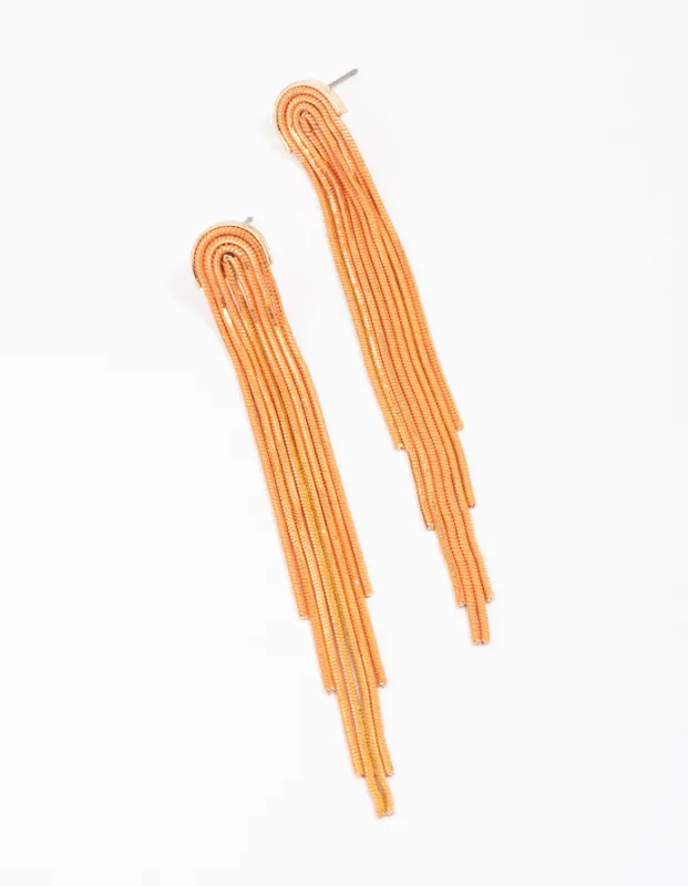 Gold Waterfall Cup Chain Drop Earrings sold by lovisa