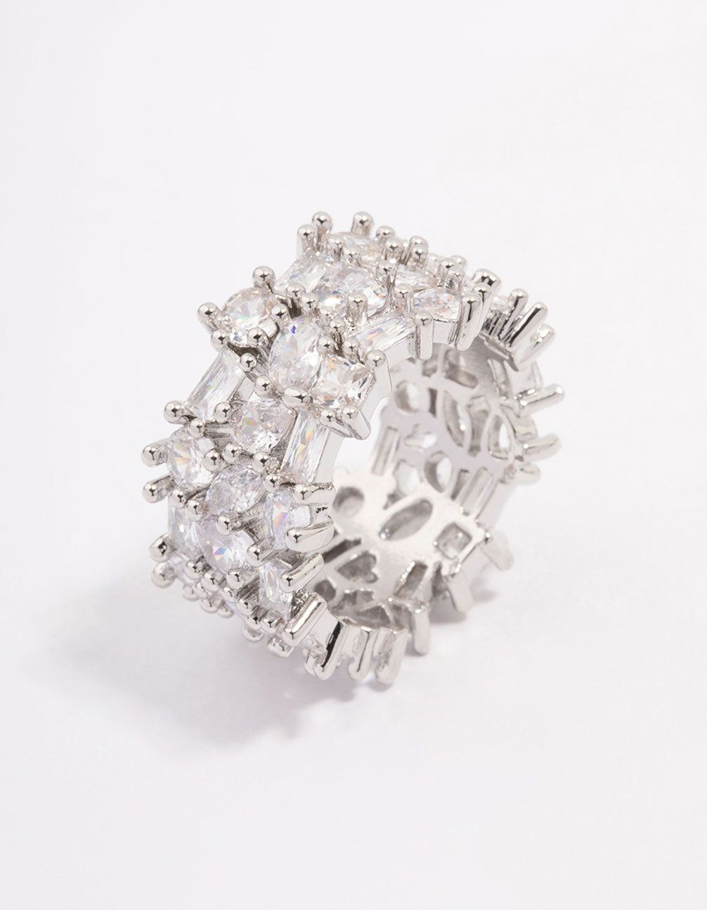 Rhodium Mixed Stone Cubic Zirconia Band Ring sold by lovisa product image thumbnail 5
