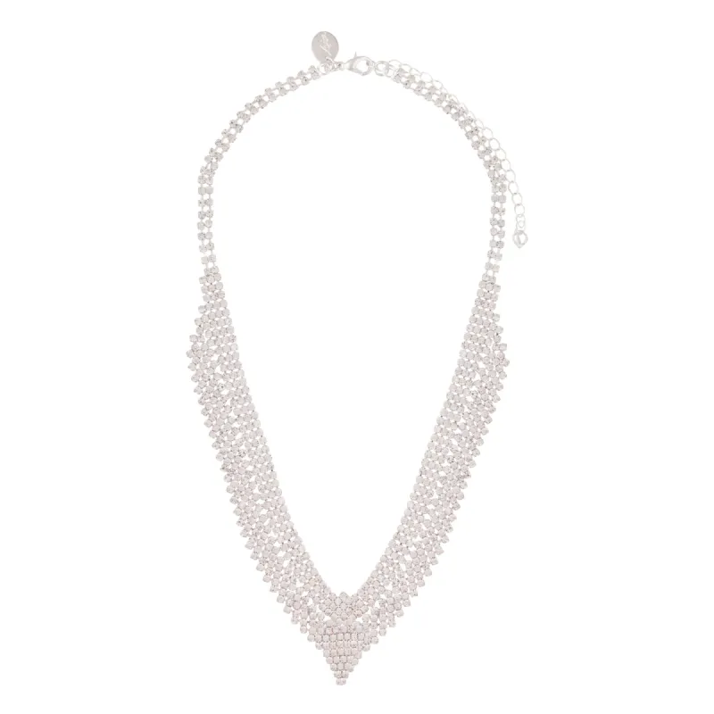 Silver Tiered Diamante Princess Necklace sold by lovisa