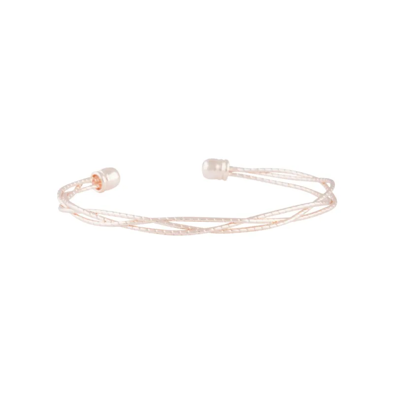 Rose Gold Fine Plaited Cuff sold by lovisa