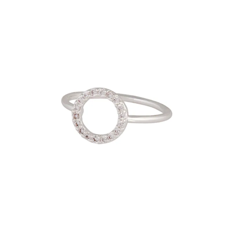 Silver Cubic Zirconia Open Circle Ring sold by lovisa