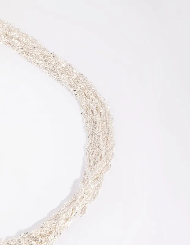 Silver Fine Twisted Chain Necklace sold by lovisa