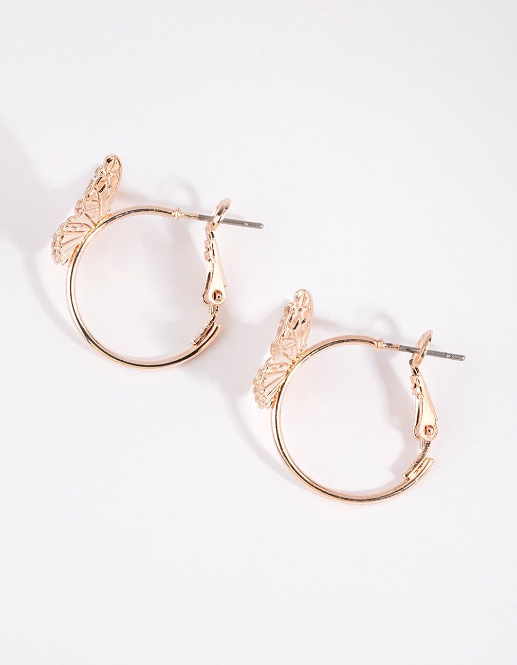 Rose Gold Butterfly Huggie Hoop Earrings sold by lovisa