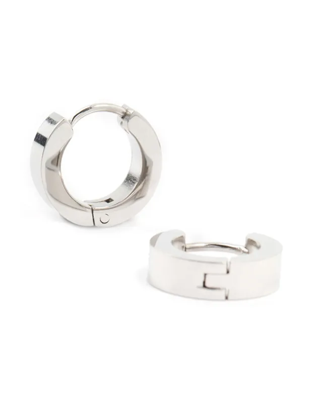 Waterproof Stainless Steel Wide Huggie Earrings sold by lovisa