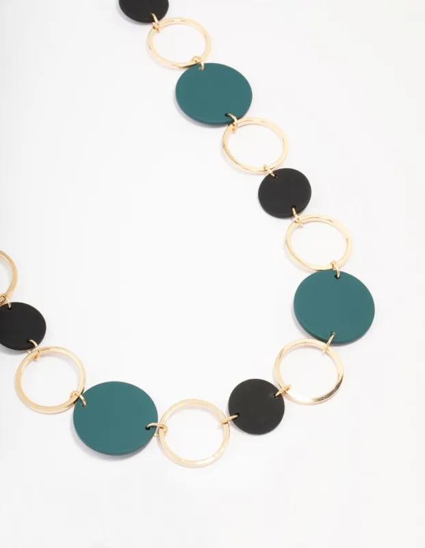 Gold Matte Cut Out Disc Necklace sold by lovisa