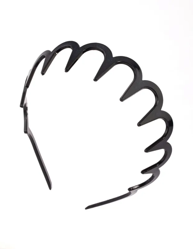 Black Acrylic Wave Headband sold by lovisa