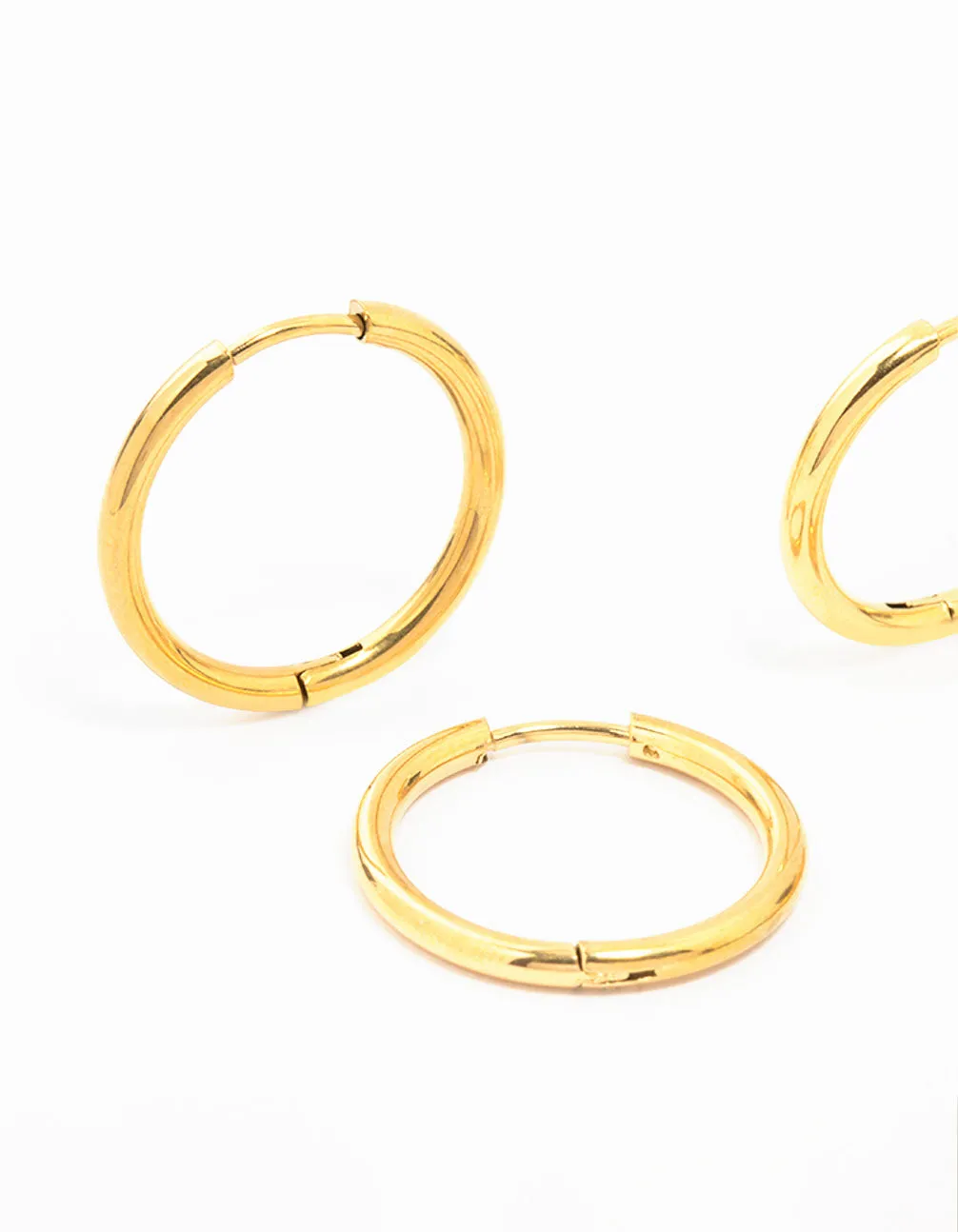 Waterproof Gold Plated Stainless Steel Mini Hoop Earrings 2-Pack sold by lovisa product image thumbnail 2