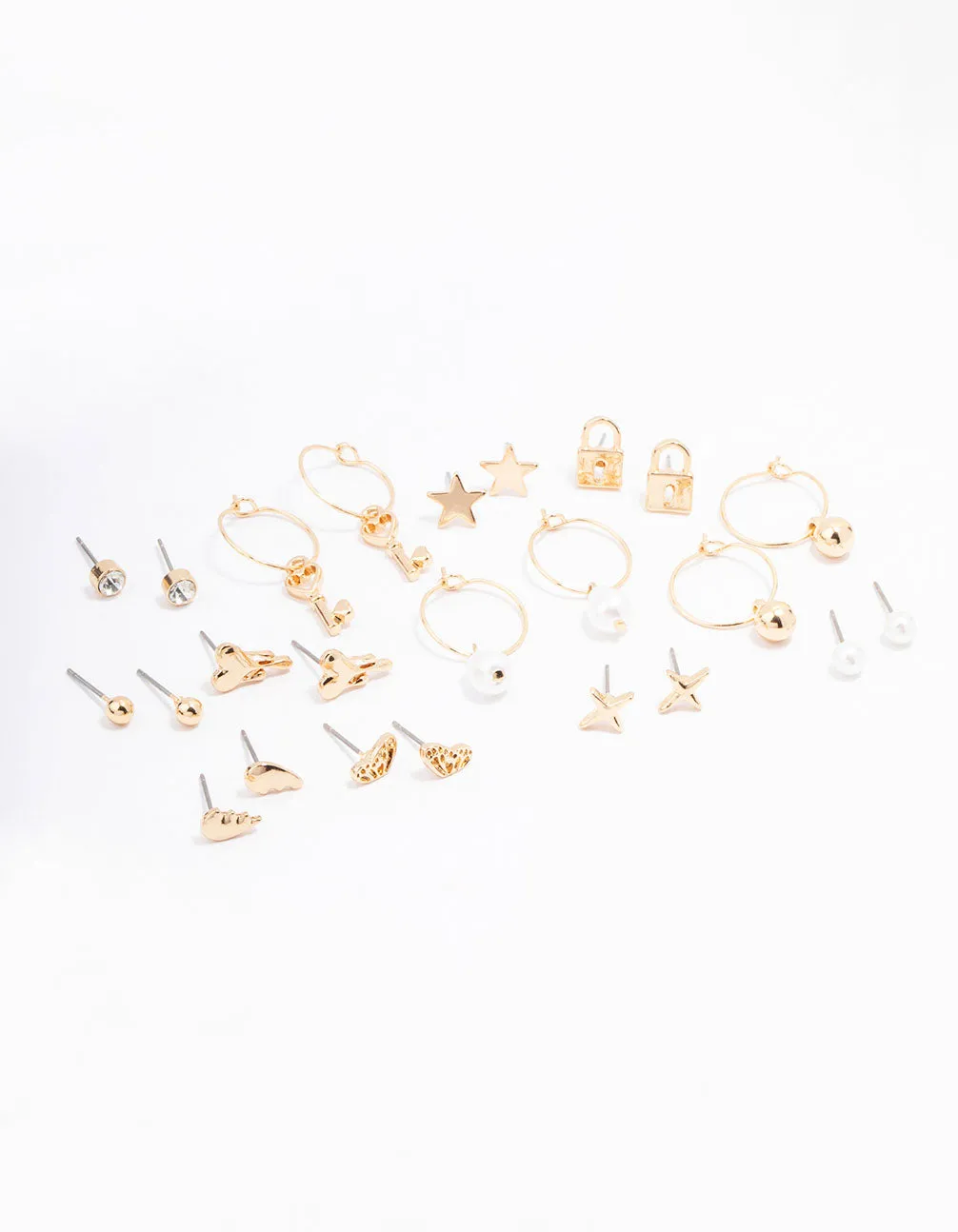 Gold Pearl Drip Heart Earring 12-Pack sold by lovisa