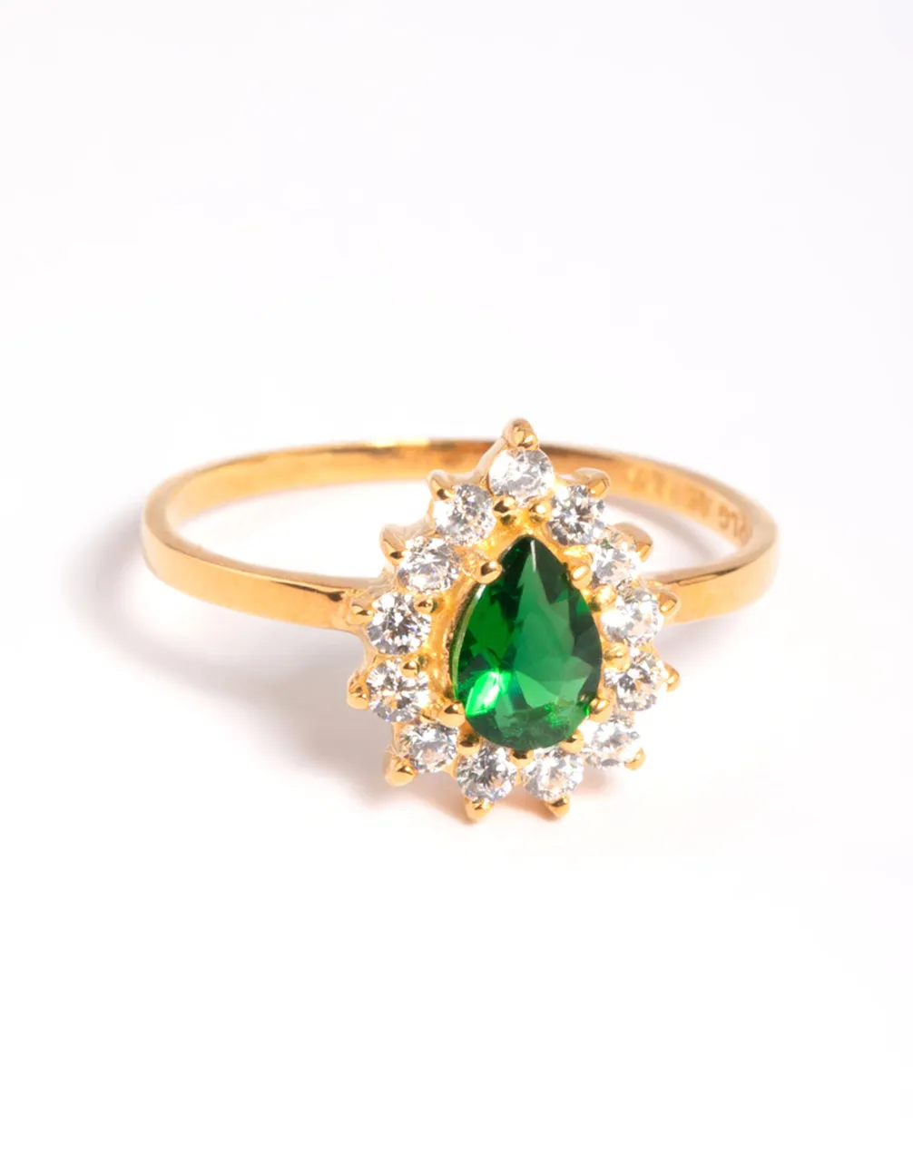 Gold Plated Sterling Silver Green Pear Ring sold by lovisa product image thumbnail 3