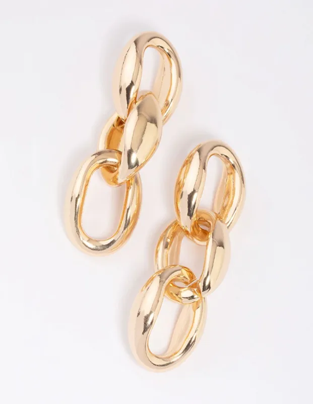Gold Multi Drop Statement Drop Earrings sold by lovisa