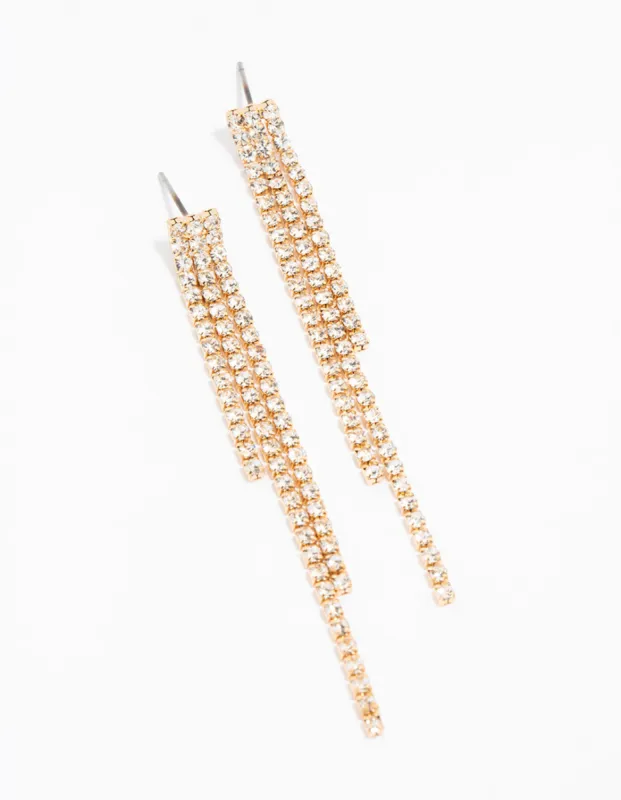 Gold Multi-Length Cupchain Drop Earrings sold by lovisa