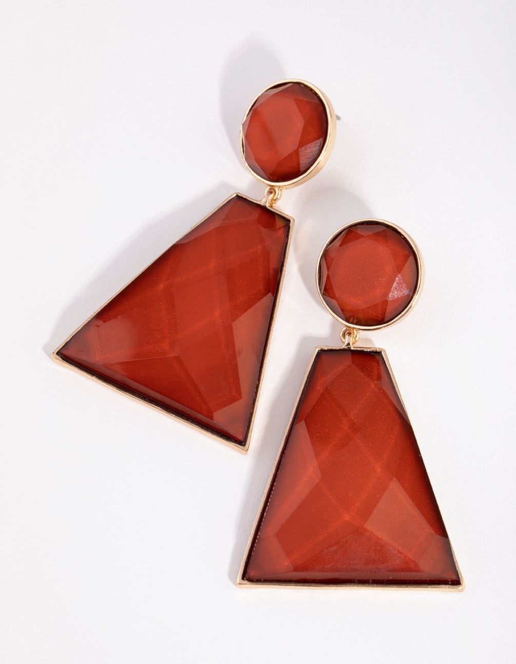 Gold Foil Stone Drop Earrings sold by lovisa