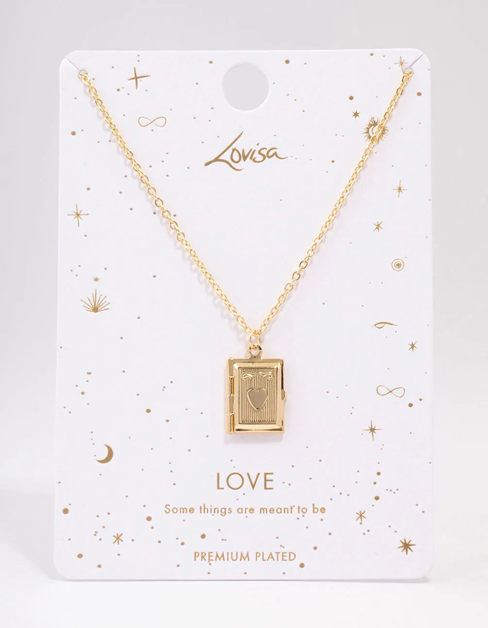 Gold Plated Heart Book Locket Pendant Necklace sold by lovisa product image thumbnail 2