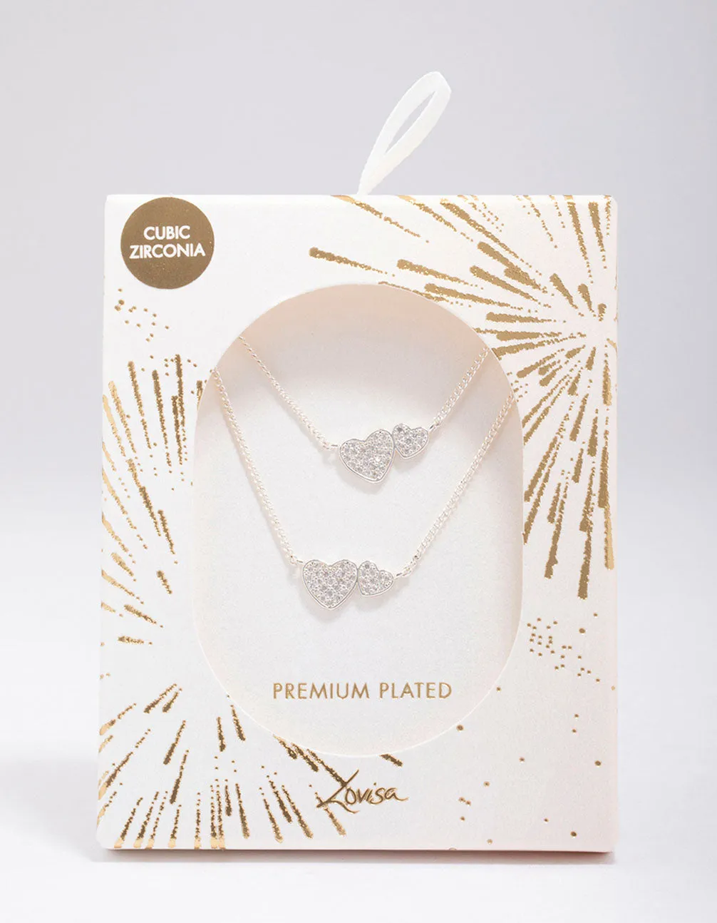 Silver Plated Cubic Zirconia Interlinked Heart Pendant Necklace Pack sold by lovisa product image thumbnail 2