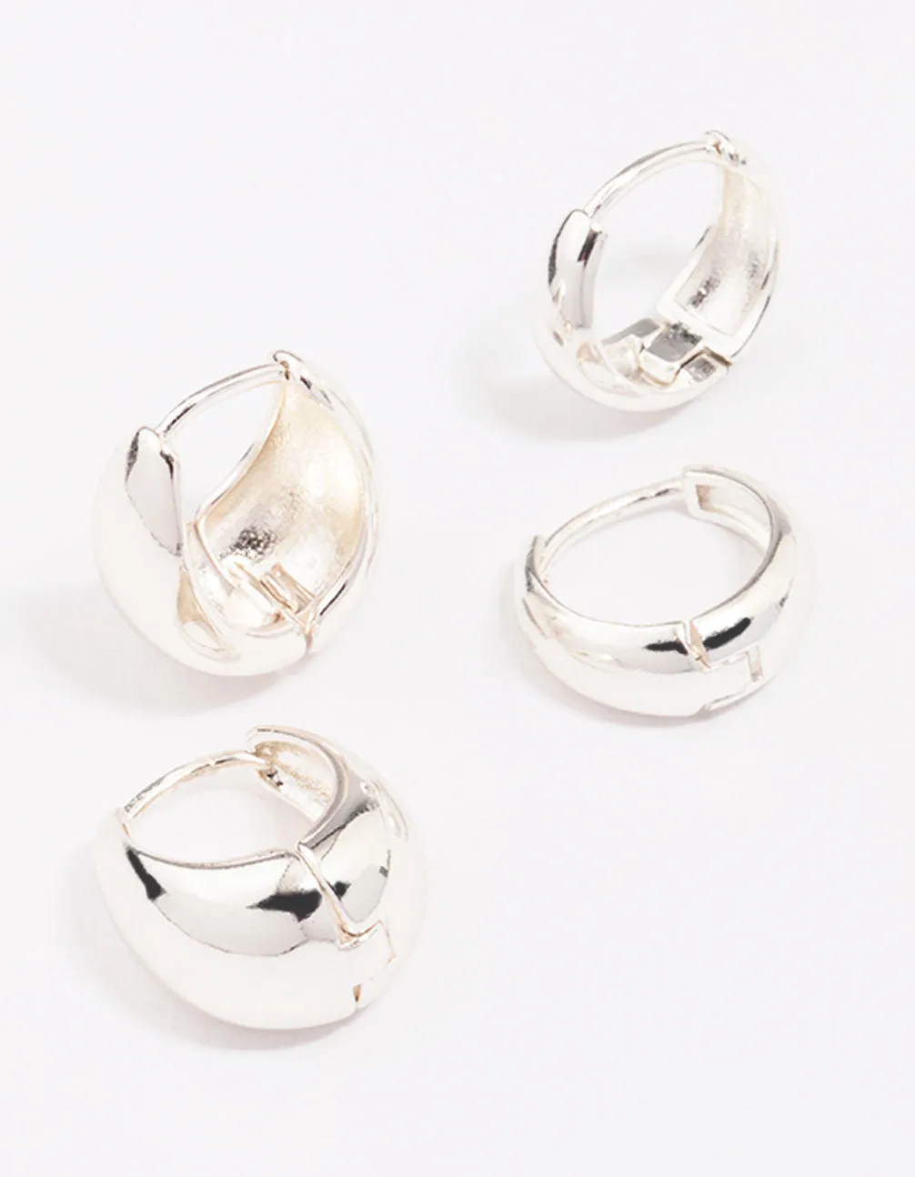 Silver Plated Bubble Huggie Earring Pack sold by lovisa