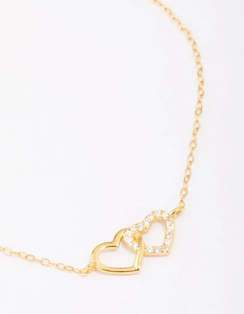 Gold Plated Sterling Silver Loop Heart Chain Bracelet sold by lovisa product image thumbnail 2