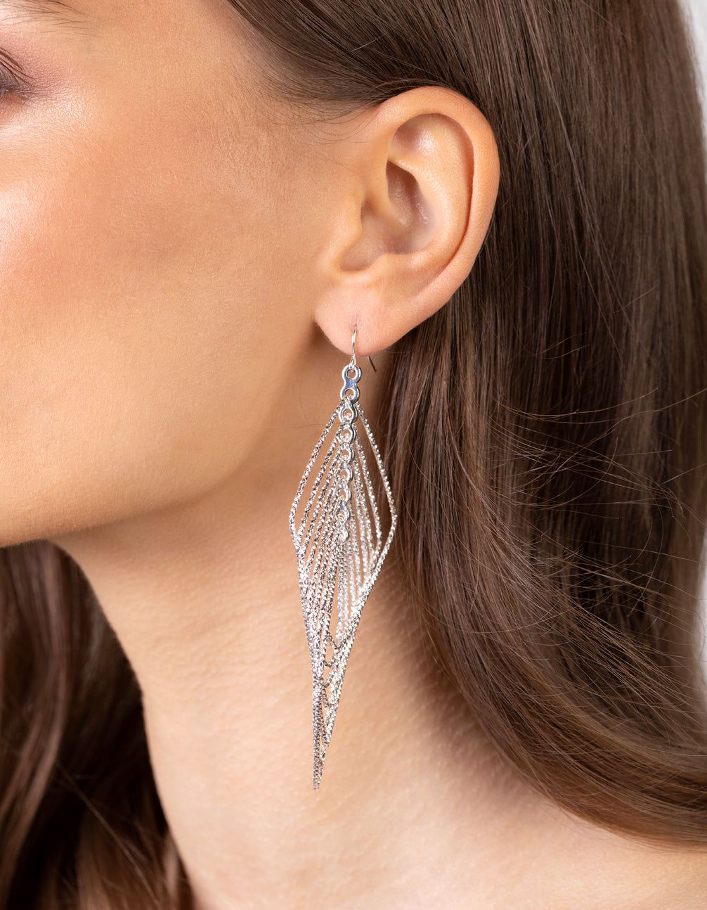 Silver Diamond Cut Drop Earrings sold by lovisa product image thumbnail 2