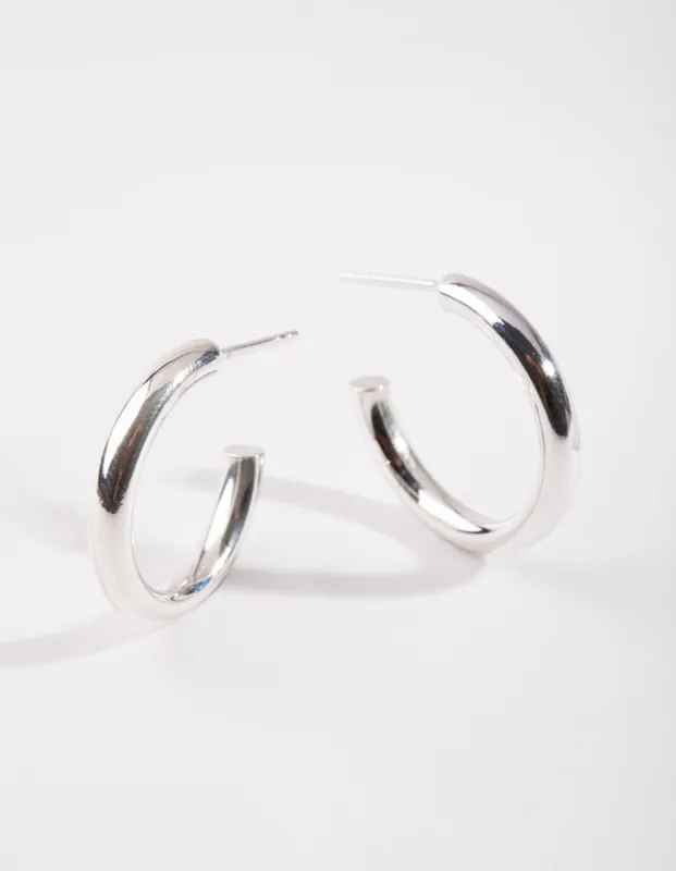 Sterling Silver Thick Open Hoop Earrings sold by lovisa