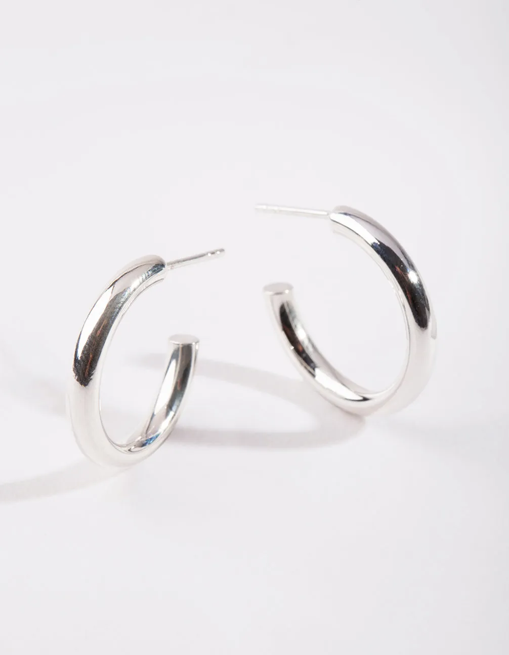 Sterling Silver Thick Open Hoop Earrings sold by lovisa