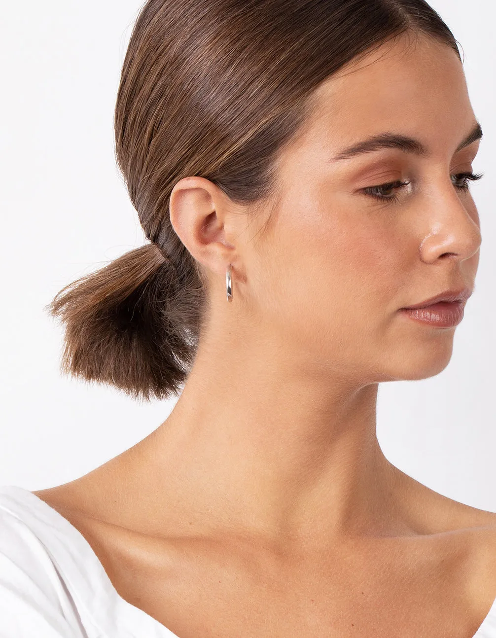 Sterling Silver Thick Open Hoop Earrings sold by lovisa product image thumbnail 4