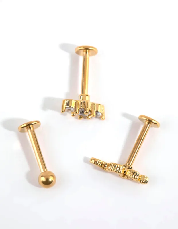 Gold Titanium Textured Snake Flat Back Pack sold by lovisa