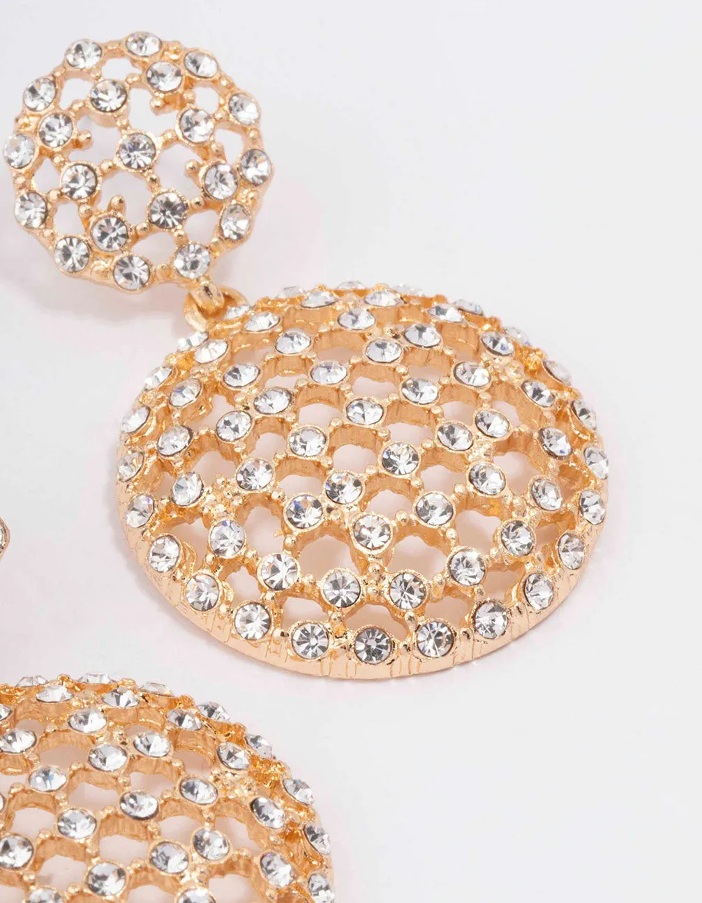 Gold Sparkly Dome Drop Earrings sold by lovisa product image thumbnail 3