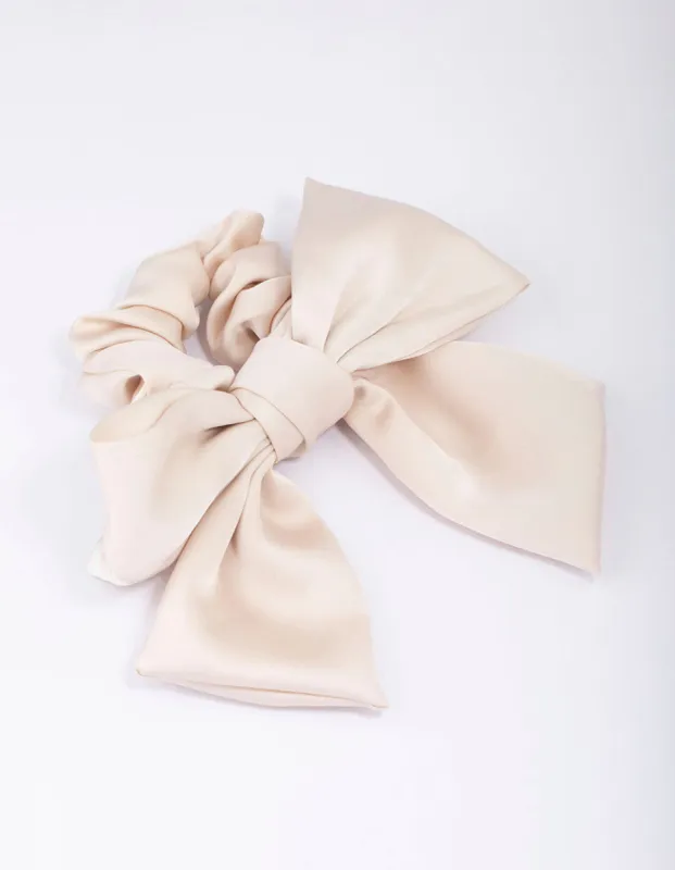 Natural Coloured Bow Hair Scrunchie sold by lovisa