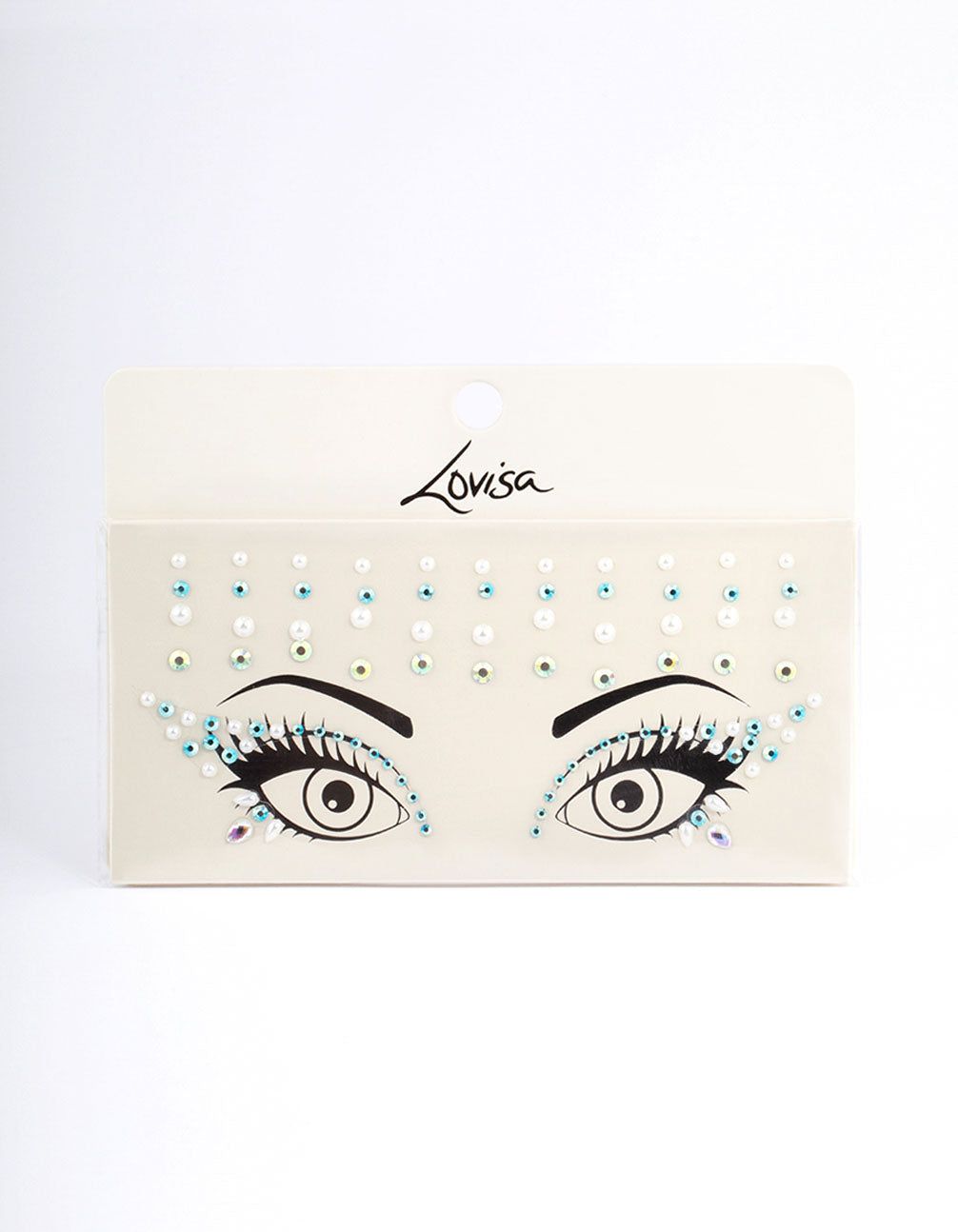 Acrylic Blue Diamante Pearl Face Jewels sold by lovisa