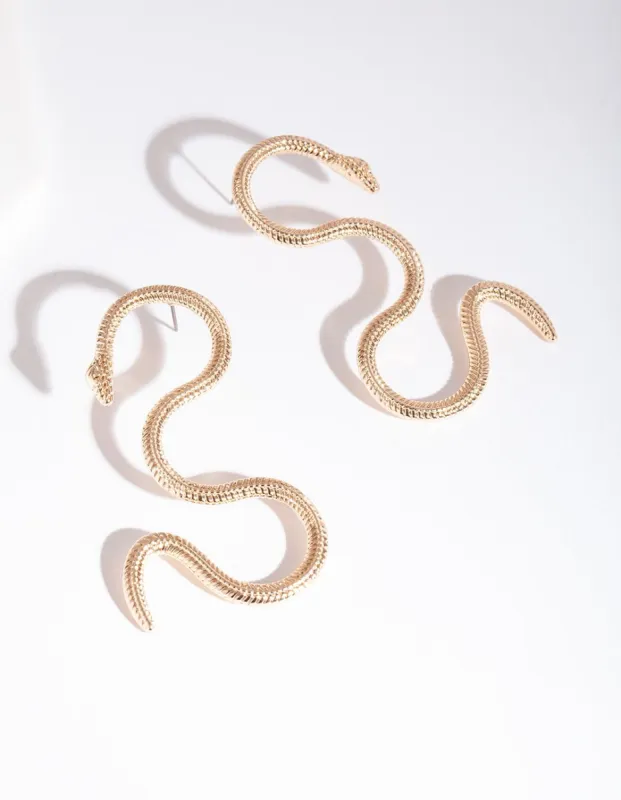 Gold Snake Swirl Earrings sold by lovisa