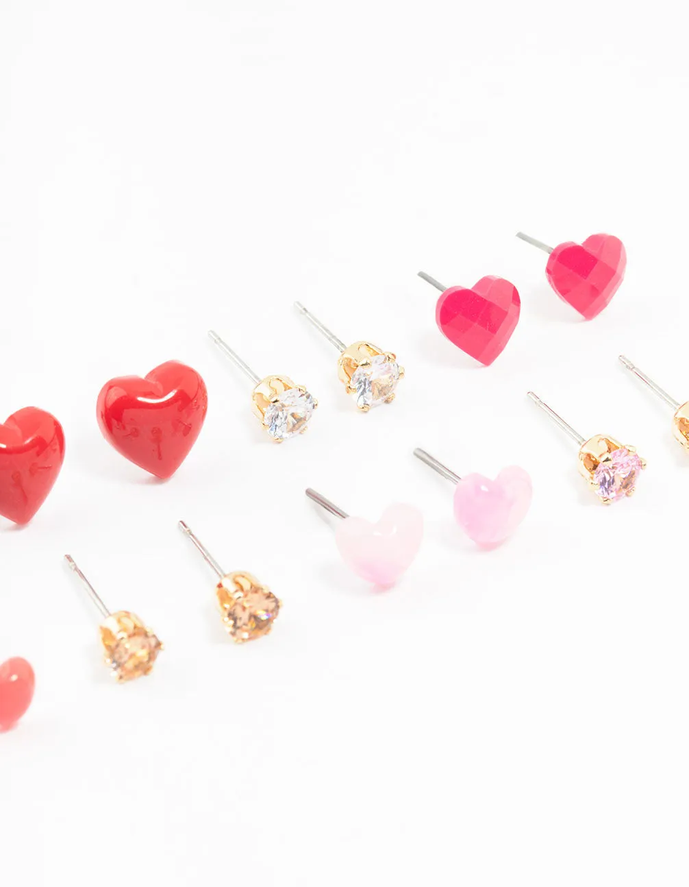 Mixed Gold Love Heart Earrings 8-Pack sold by lovisa product image thumbnail 3