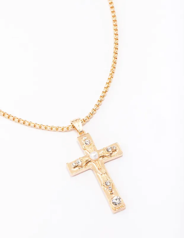 Gold Cross Pendant Necklace sold by lovisa