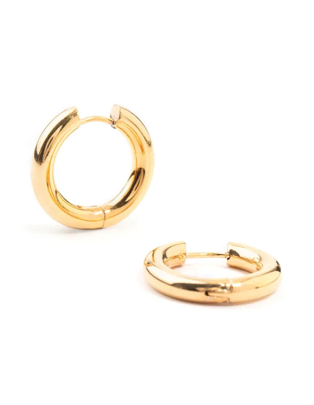 Waterproof Gold Plated Stainless Steel Thick Clicker Hoop Earrings 22 MM sold by lovisa