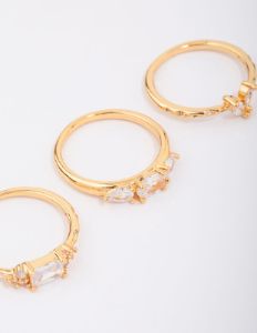 Gold Plated Butterfly Stacking Ring 3-Pack sold by lovisa