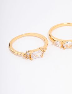 Gold Plated Butterfly Stacking Ring 3-Pack sold by lovisa